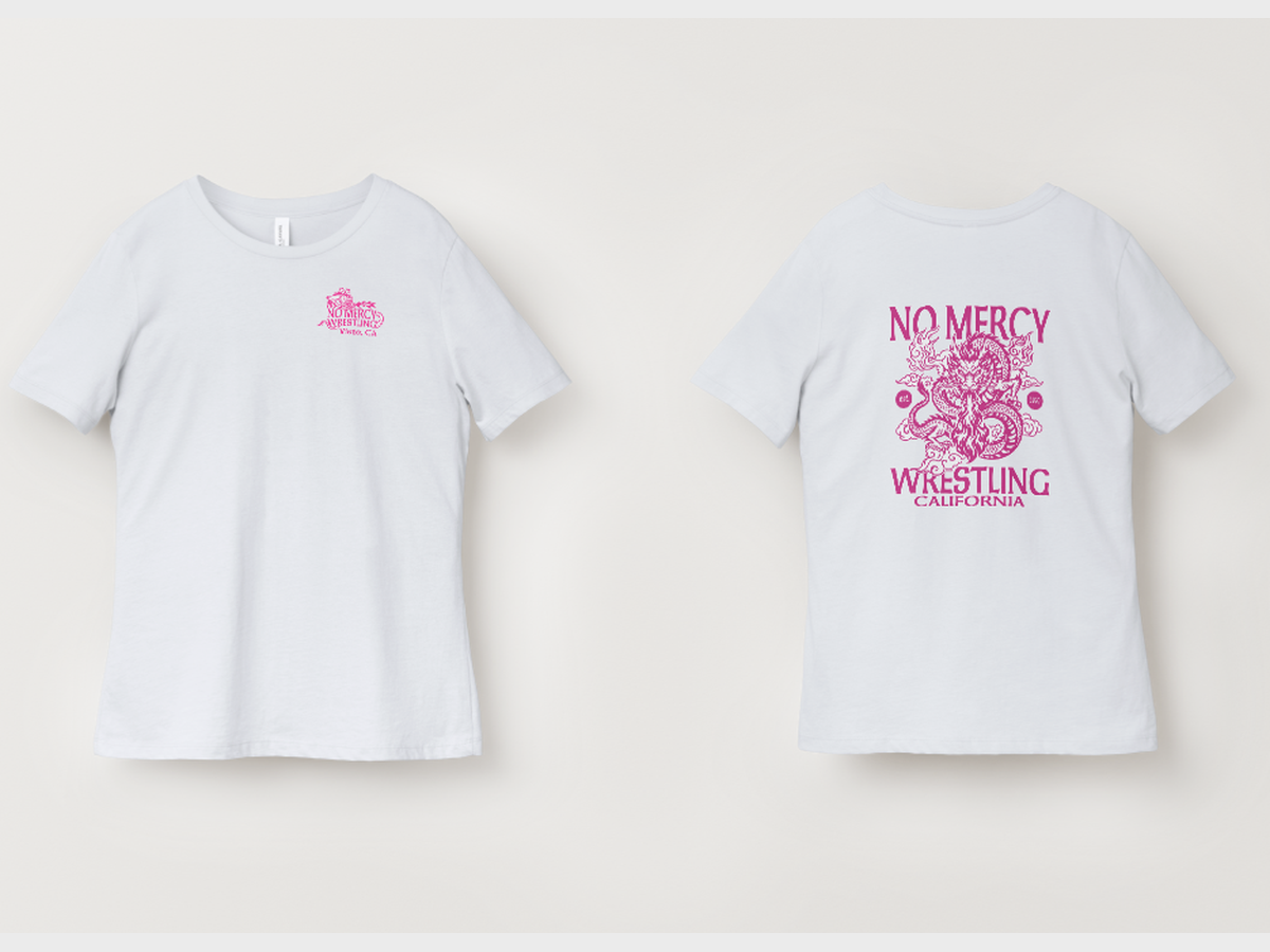 White Tee - Pink Dragon Back B